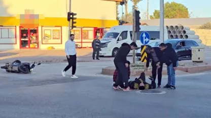 Kazadan kaçmak isterken yola savrulup yaralandı