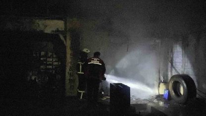 Burdur’da oto yıkamacıda yangın