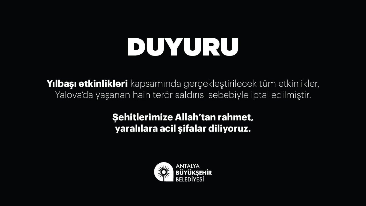 Antalya'da yılbaşı etkinlikleri iptal edildi