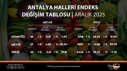 Antalya’da gıda endeksleri aralıkta şaşırttı