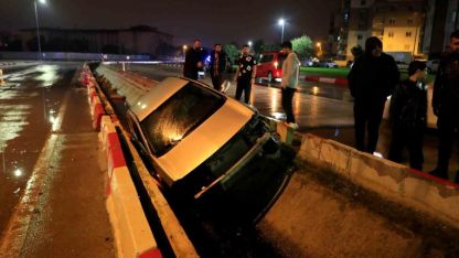 Kanala uçan sürücü çizik dahi almadı