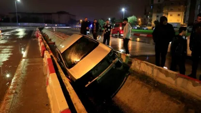 Kanala uçan sürücü çizik dahi almadı