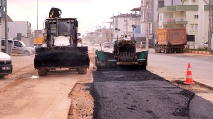Kanalizasyon çalışması tamamlanan bölgelere asfalt