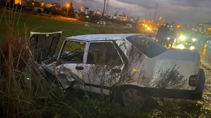 Serik’te iki otomobilin karıştığı kazada 1 kişi yaralandı