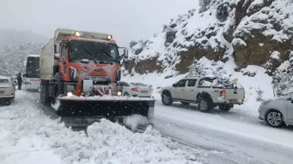 Antalya’da kar yağışı başladı, Alacabel beyaza büründü