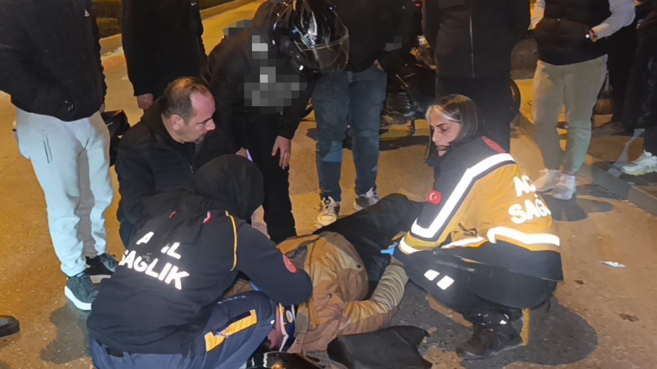 Dönüş yasağı olan yerden dönen otomobil motosikletle çarpıştı: 1 yaralı