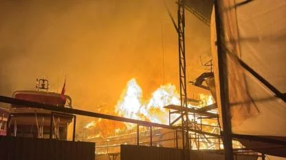 Fethiye’de yapımı süren 20 metrelik gulet teknede yangın