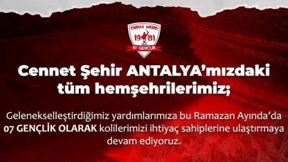 07 Gençlik’ten geleneksel ramazan yardımı