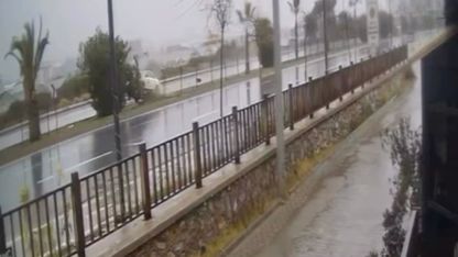 Kontrolden çıkan otomobil refüjdeki ağaca çarpıp takla attı