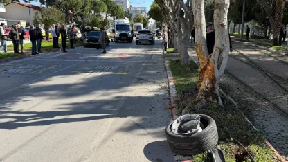 Kontrolden çıkan otomobil ağaca çarptı: 2 yaralı