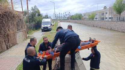 Alanya'da çaya düşen erkek yaralandı