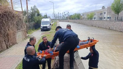 Alanya'da çaya düşen erkek yaralandı