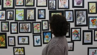 Antalya'da "Kütüphane Haftası" dolayısıyla karma resim sergisi açıldı