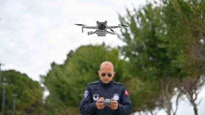 Antalya Büyükşehir zabıtasından dronla denetim