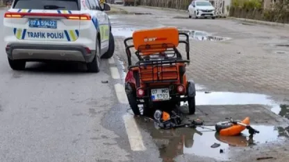 Vinçle çarpışan 3 tekerlekli motosikletin sürücüsü öldü