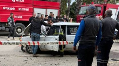 Sürücü ve eşi kazada yaralandı