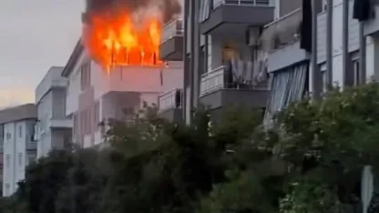 Teras katta korkutan yangın