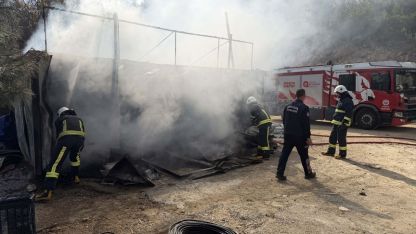 Alanya’da işçilerin kaldığı konteyner yandı