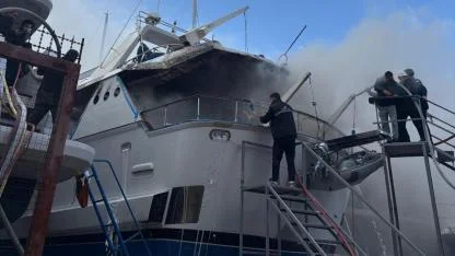 Sadri Şener'in motoryatında yangın çıktı