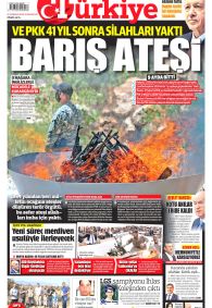 TÜRKİYE GAZETESİ Gazete Manşeti