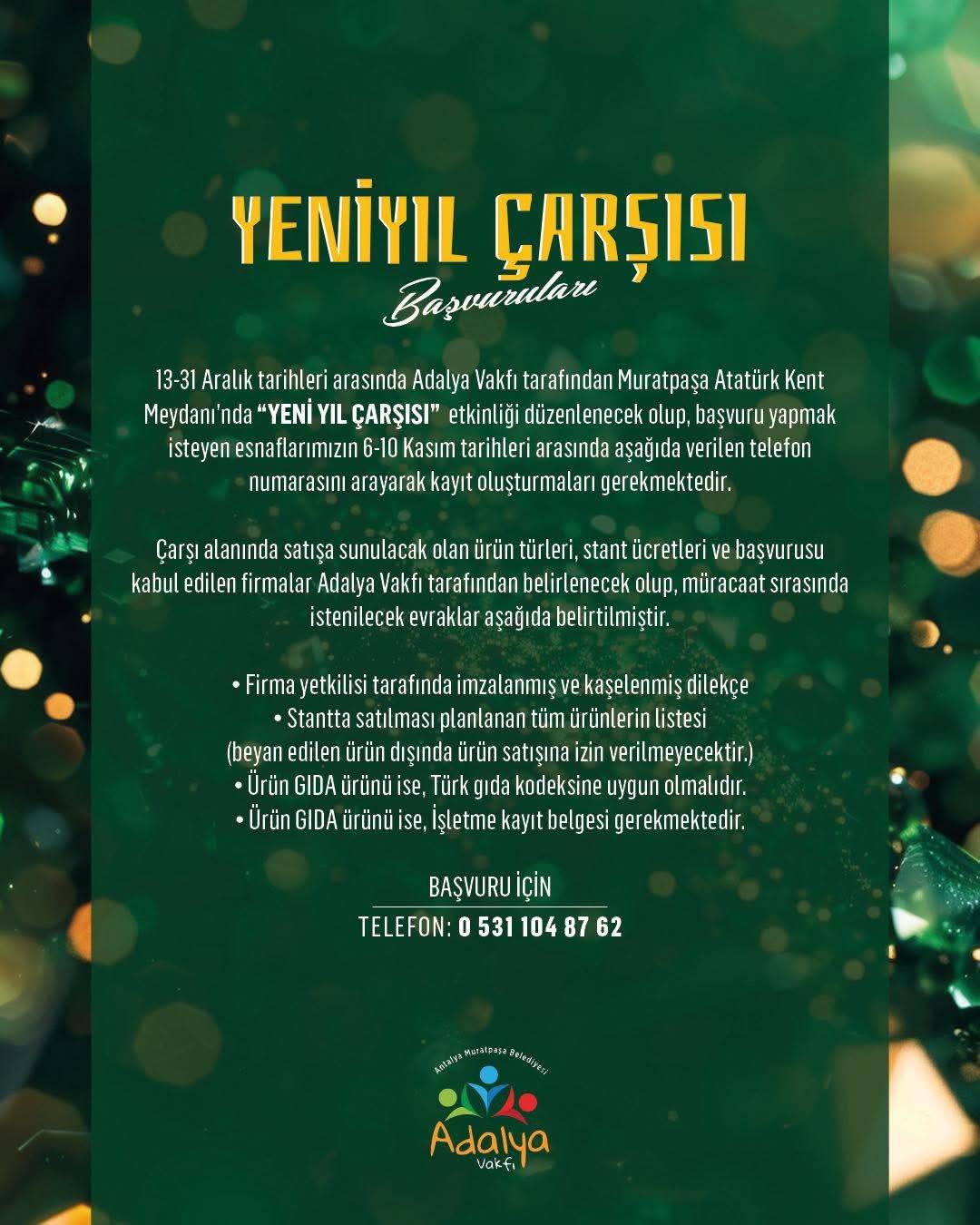 Yeni Yıl Çarşısı başvuruları başladı!