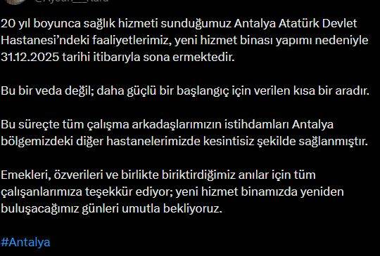 57 yıllık hastane veda ediyor