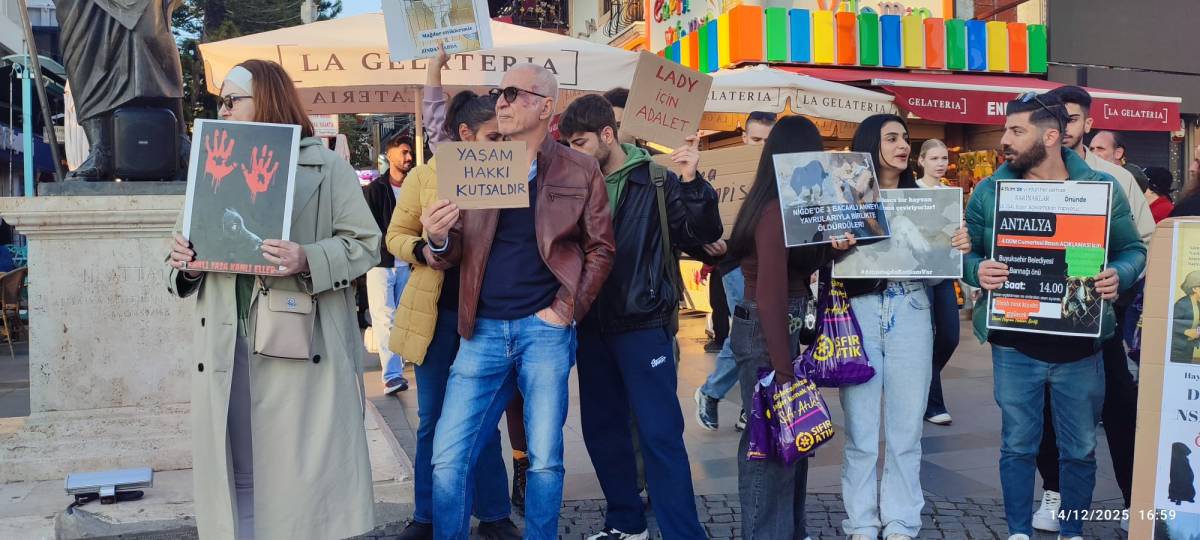 Attalos Meydanı’nda hayvan hakları için seslendiler