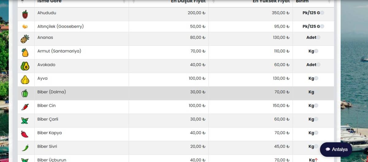 Antalya'da meyve ve sebze fiyatları rekora koşuyor