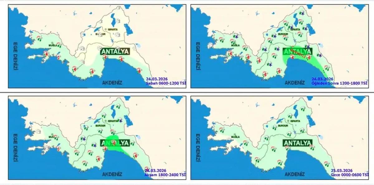 Antalya’da kuvvetli yağış bekleniyor