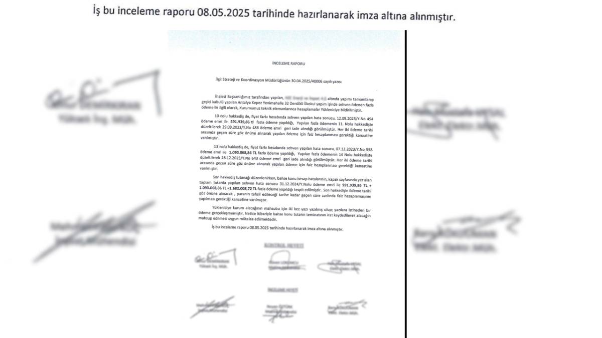 Antalya Kepez’de okul inşaatında milyonluk hata! Ceza yok, görev devam