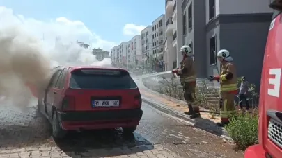 Seyir halindeki Tofaş alev alev yandı